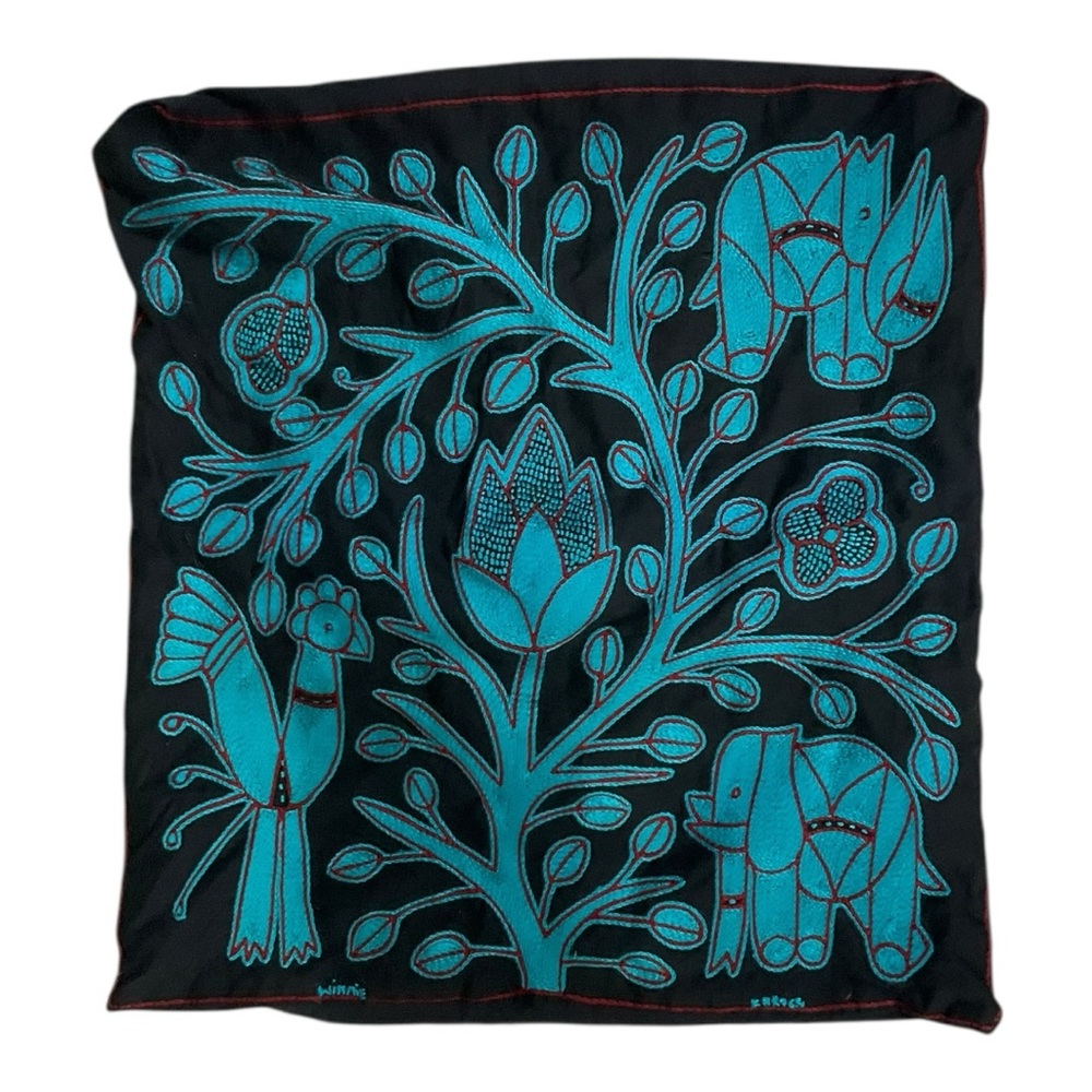 South Africa Elephant‎ Floor Cushion Cover Tsonga Fair Trade Crossroads Kaross